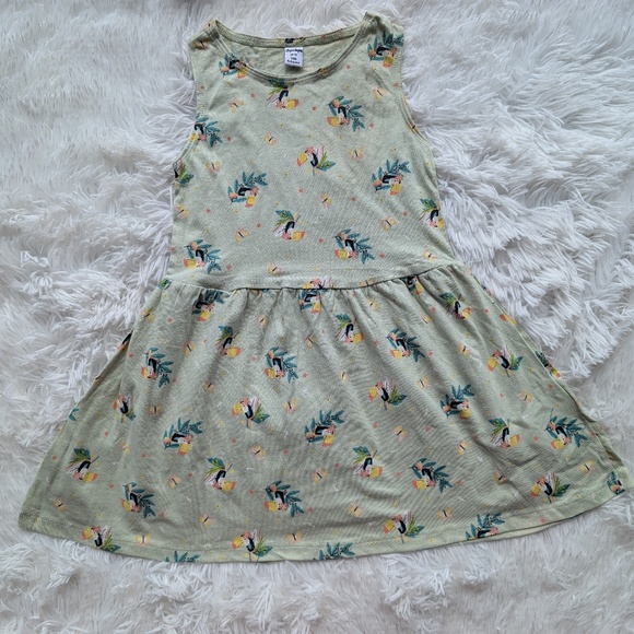 Tropical Vibes Girls’ Summer Dress – Palm & Pineapple Print 4T 7/8 - Picture 1 of 5